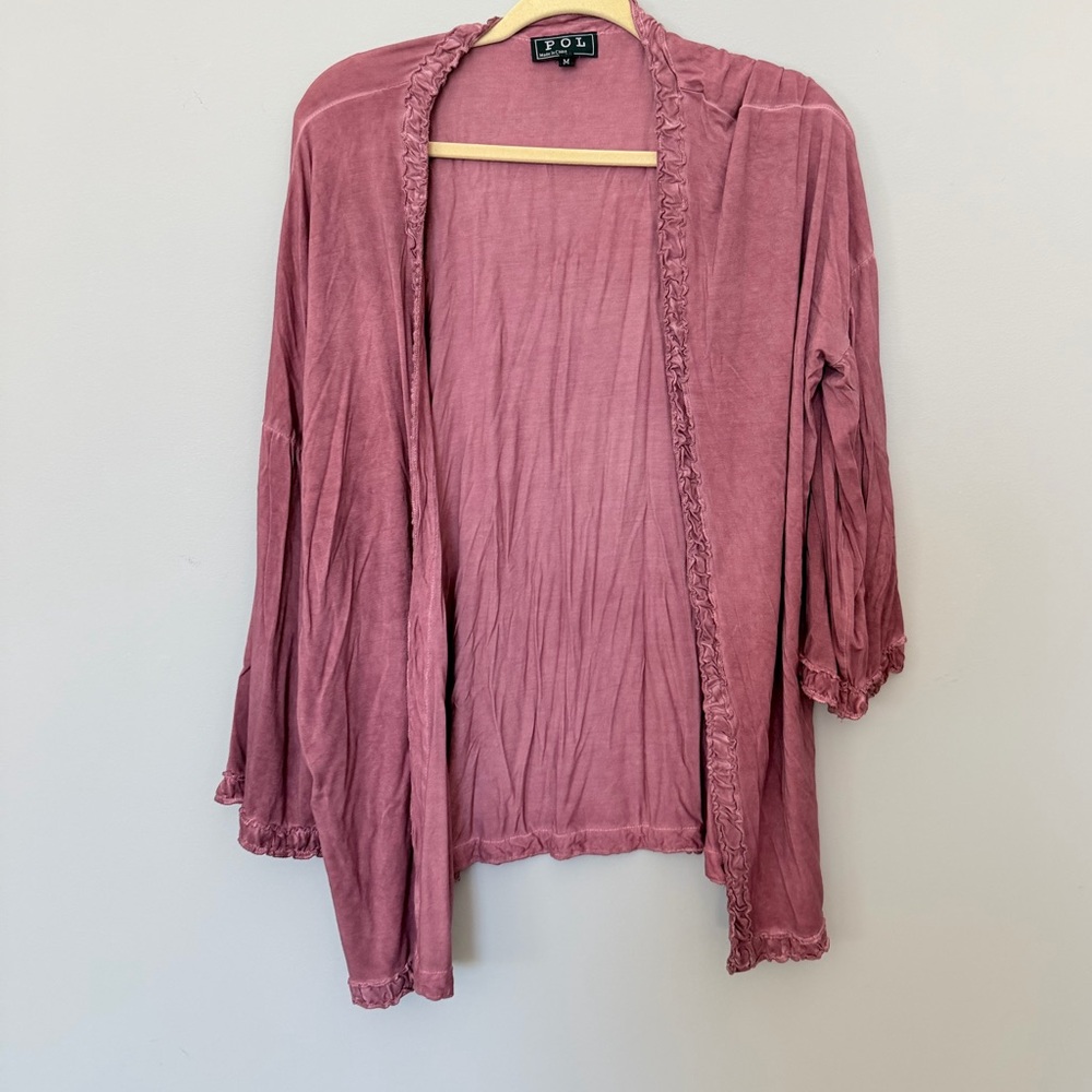 POL dusty rose mauve cardigan Med